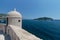 View of a small gun turret tower in Dubrovnik