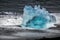 View of a Small Iceberg on Jokulsarlon Beach