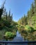 View of small river under the clear blue sky in a natura park located in Panorama Greece