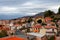 View of small touristic town in the mountains. Dorgali, Sardinia, Italy