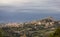 View of small touristic town in the mountains. Dorgali, Sardinia, Italy