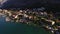 View of the small town of the Bay of Kotor at the foot of beautiful mountains