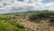 View of the small town of Crest in the Drome, France