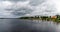 View of the small town of Stromsund on the Stroms Vattudal Lake in northern Sweden