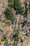 View of small waterfall, slit in the Paiva river slope and water flowing through the rocks