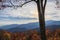 View of smokey mountains with clouds.