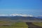 View of the snow-capped peaks of the Caucasus mountains