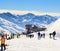 View of snow covered Courchevel slope in French Alps