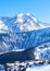 View of snow covered Courchevel slope in French Alps. Ski Resort