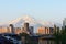 View of snowbound Mount Ararat in early spring morning, Yerevan