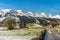 View of the snowy Churfirsten mountains in the Swiss Alps, Toggenburg, Switzerland