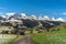 View of the snowy Churfirsten mountains in the Swiss Alps, Toggenburg, Switzerland