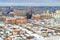 View of snowy city. Nur-Sultan, capital city of Kazakhstan