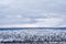 View of the snowy hills in severe nature of northern Finland