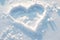 view Snowy love note Heart drawn in the snow, a romantic gesture