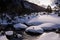 View of snowy Mt. Field National Park in winter in Tasmania, Australia