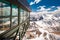 View from the snowy summit of Sass Pordoi, Dolomites, Italy