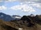 View of the snowy tops of the Alps during the summer