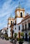 View of the Socorro Parish church in the Plaza del Socorro, Ronda, Spain.