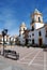 View of the Socorro Parish church in the Plaza del Socorro, Ronda, Spain.