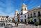 View of the Socorro Parish church in the Plaza del Socorro, Ronda, Spain.