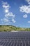 View of a solar photovoltaic cell panels under sunny sky, Macedonia