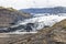 view of Solheimajokull glacier in Iceland