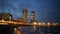 View of Somorrostro Beach in summer night Barcelona, Spain