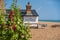 View of the South Lookout on Aldeburgh beach. Suffolk. uk