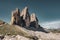 View of the south walls of the Three Peaks, Italy