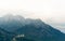 View of the southern Bavarian Alps with the Neuschwanstein Castle