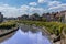 A view southward down the River Nene in Wisbech, Cambridgeshire