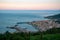 View of the southwestern coast of Galicia and the town of A Guarda on the Minho River Estuary