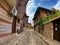 View from Sozopol, Bulgaria. Street with traditional wooden houses