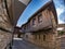 View from Sozopol, Bulgaria. Street with traditional wooden houses