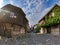 View from Sozopol, Bulgaria. Street with traditional wooden houses