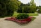 View of the spa park full of beautiful flowers Luhacovice