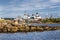 View of the Spaso-Preobrazhensky Solovetsky stavropegial monastery on the Big Solovetsky island from the White sea. Arkhangelsk re