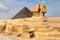 View of the Sphinx and Pyramid of Khafre