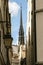 View of the spire of Notre Dame de Paris