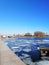 View of the spire of the Peter and Paul fortress and the river