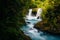 View of Spirit Falls on the Little White Salmon River in the Col