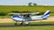 View of sports aircraft at the sport airport at summer day