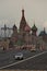 View of St. Basil`s Cathedral across the Bolshoi Moskvoretsky Bridge.