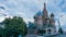 View of the St. Basil\'s Cathedral and monument to