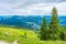 View of St.Gilgen village and surrounding mountains from Zwolferhorn mountain