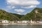 View of St. Goarshausen town and Katz Castle in Rhineland-Palatinate