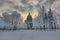 View of St. Isaac's Cathedral in winter