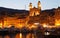 View of St Jean Baptiste cathedral and old port of Bastia ,Corsica - second largest corsican city and main entry point