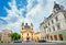 View of St John Baptist Church in old town Kromeriz in Moravia. Czech Republic